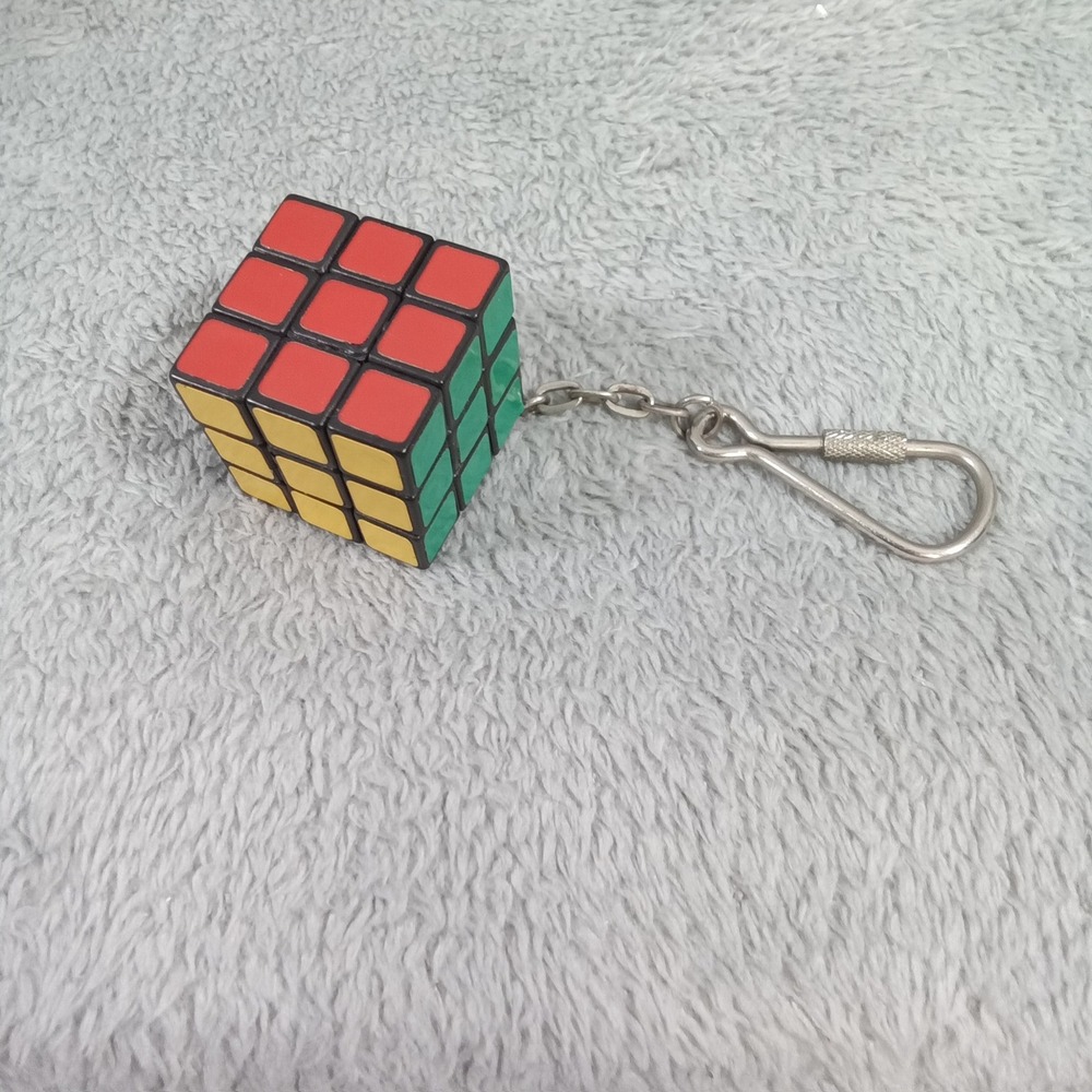 Rubiks Cube Keychain Mini 3x3 Functional Puzzle Toy‎ Retro Bag Charm Multicolor